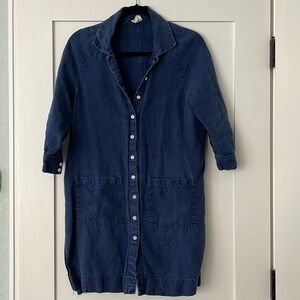 Beaton Linen Raglan Coat Dress, Indigo